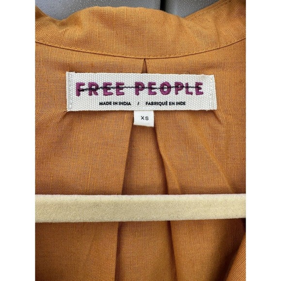 Free People Susanna Cutwork Embroidered Lace Longline Duster Jacket Pumpkin XS - Picture 5 of 15